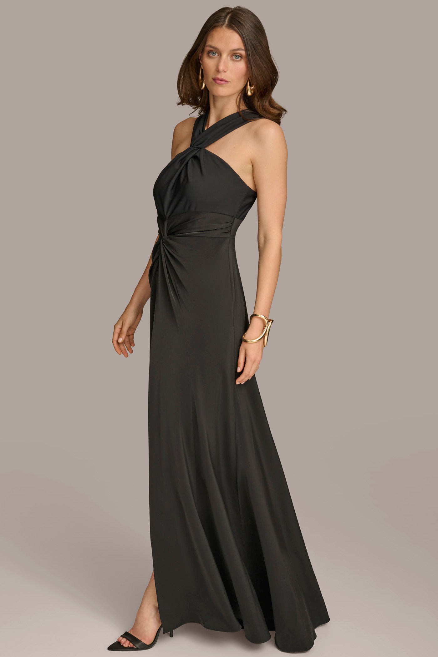 (image for) FRAGRANT CRISS CROSS HALTER A-LINE GOWN